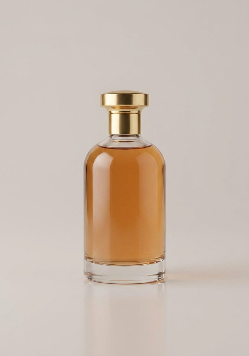 Clean product packshot of a perfume bottle